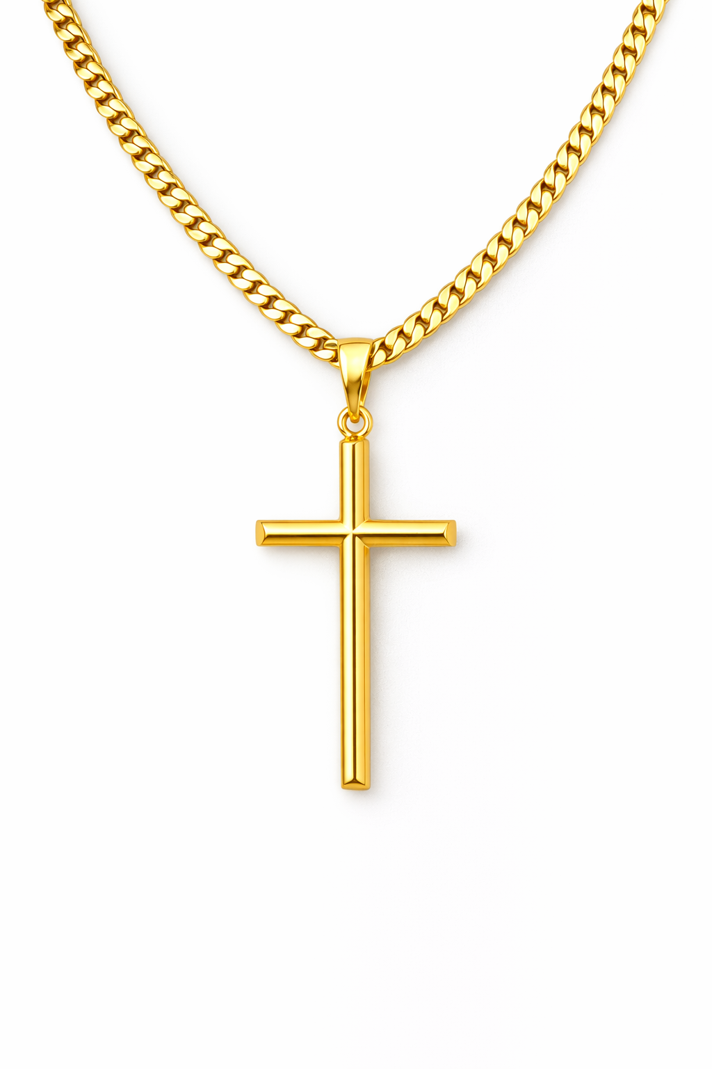 14K MEDIUM PLAIN YELLOW GOLD CROSS PENDANT – JY Jewelry Wholesale