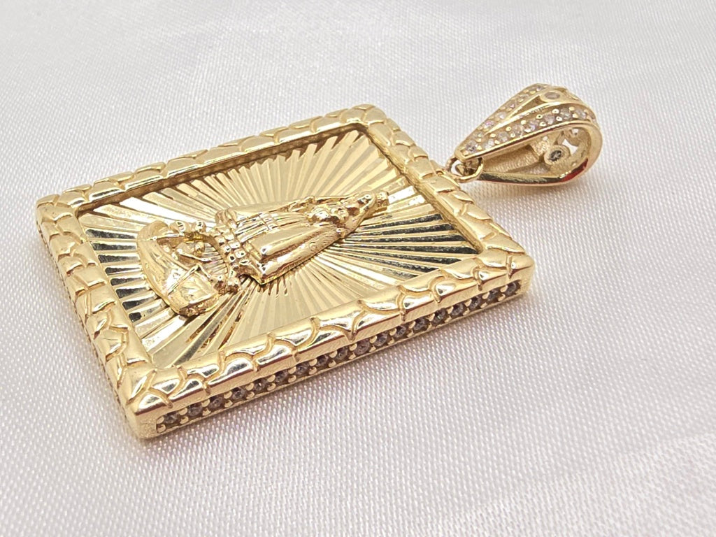 10K SMALL SQUARE CARIDAD PENDANT – JY Jewelry Wholesale