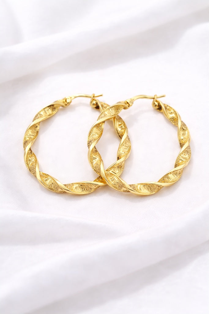 10K CROOKED GREEK DESIGN HOOPS EARRINGS – 3 – JY Jewelry Wholesale