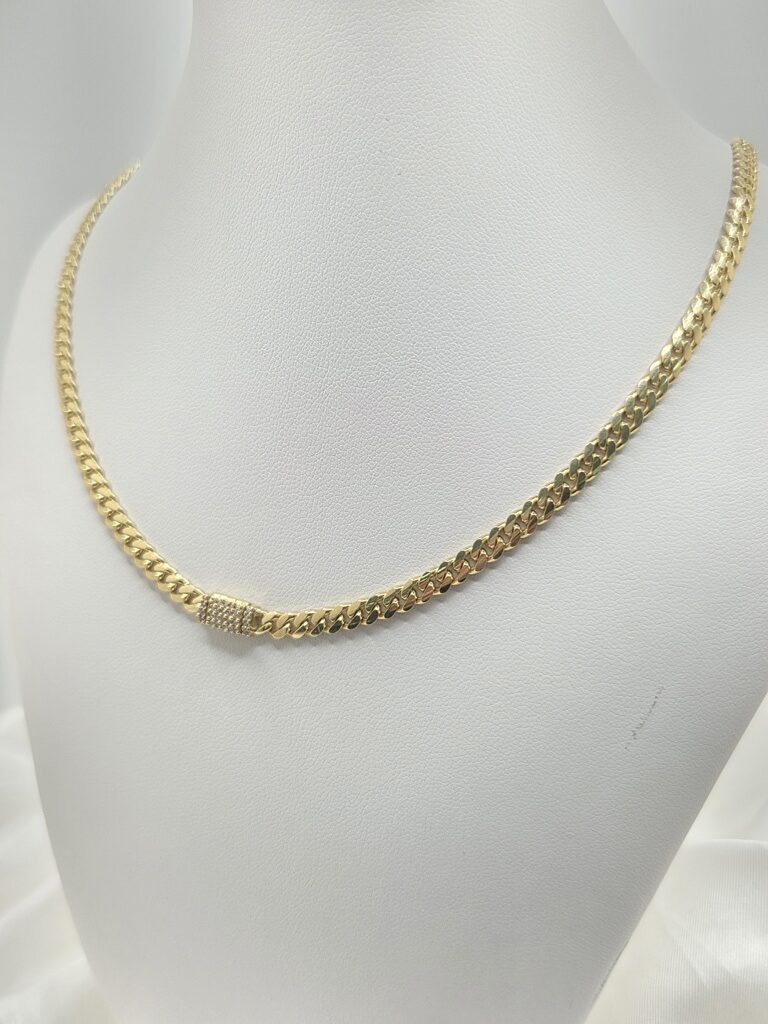 10K SOLID MIAMI CUBAN CHAIN CZ LOCK – 24" 3MM – JY Jewelry Wholesale