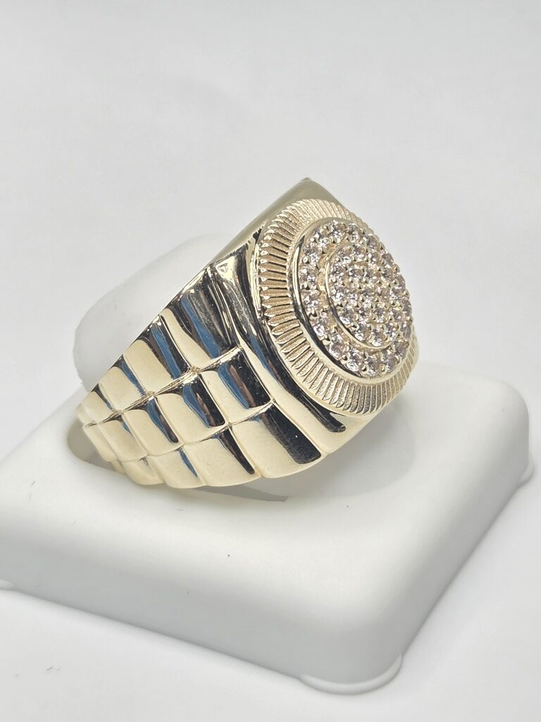 14K CZ ROUND ELEGANT MAN'S RING – 12 – JY Jewelry Wholesale