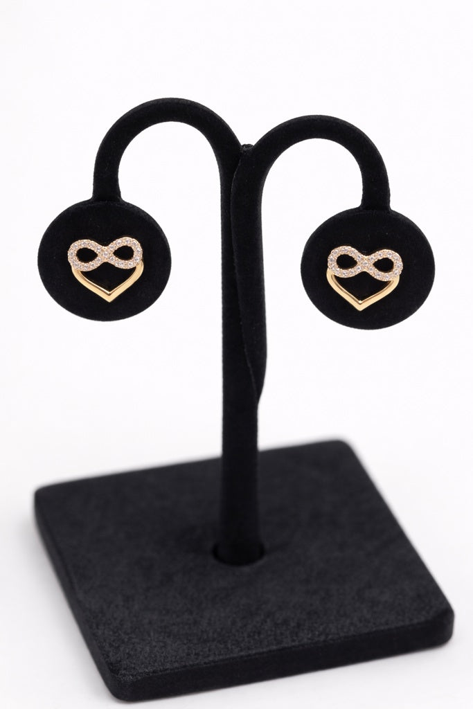 10K SMALL CZ INFINITY IN HEART EARRINGS – JY Jewelry Wholesale