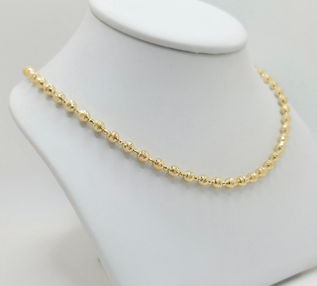 10K BALLS NECKLACE – 5MM 16" – JY Jewelry Wholesale