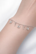 14K WHITE GOLD LOCKS AND KEYS NATURAL DIAMOND BRACELET 0.23CT – 7.5" – JY Jewelry Wholesale