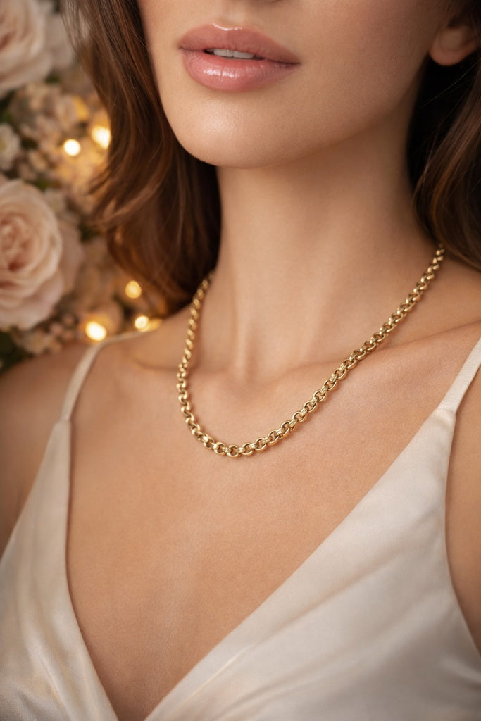 10K SOLID ROLO CHAIN – 18" – JY Jewelry Wholesale