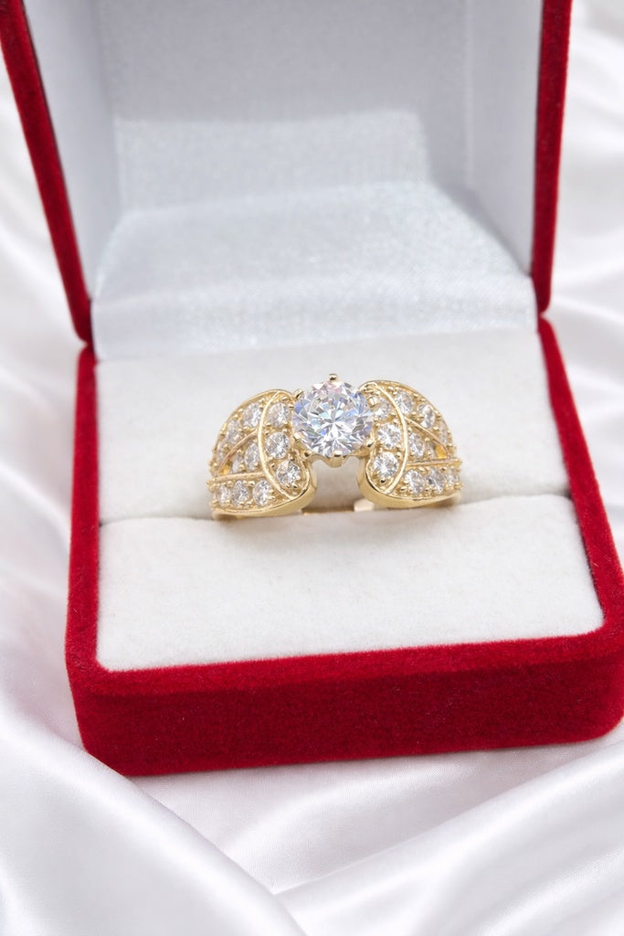 10K MODERN CZ DETAIL ROUND STONE PROMISE RING – 7.5 – JY Jewelry Wholesale