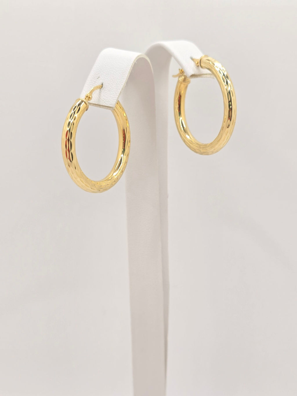 10K OVAL DIAMOND CUT HOOPS EARRINGS – 3 4.5MM – JY Jewelry Wholesale