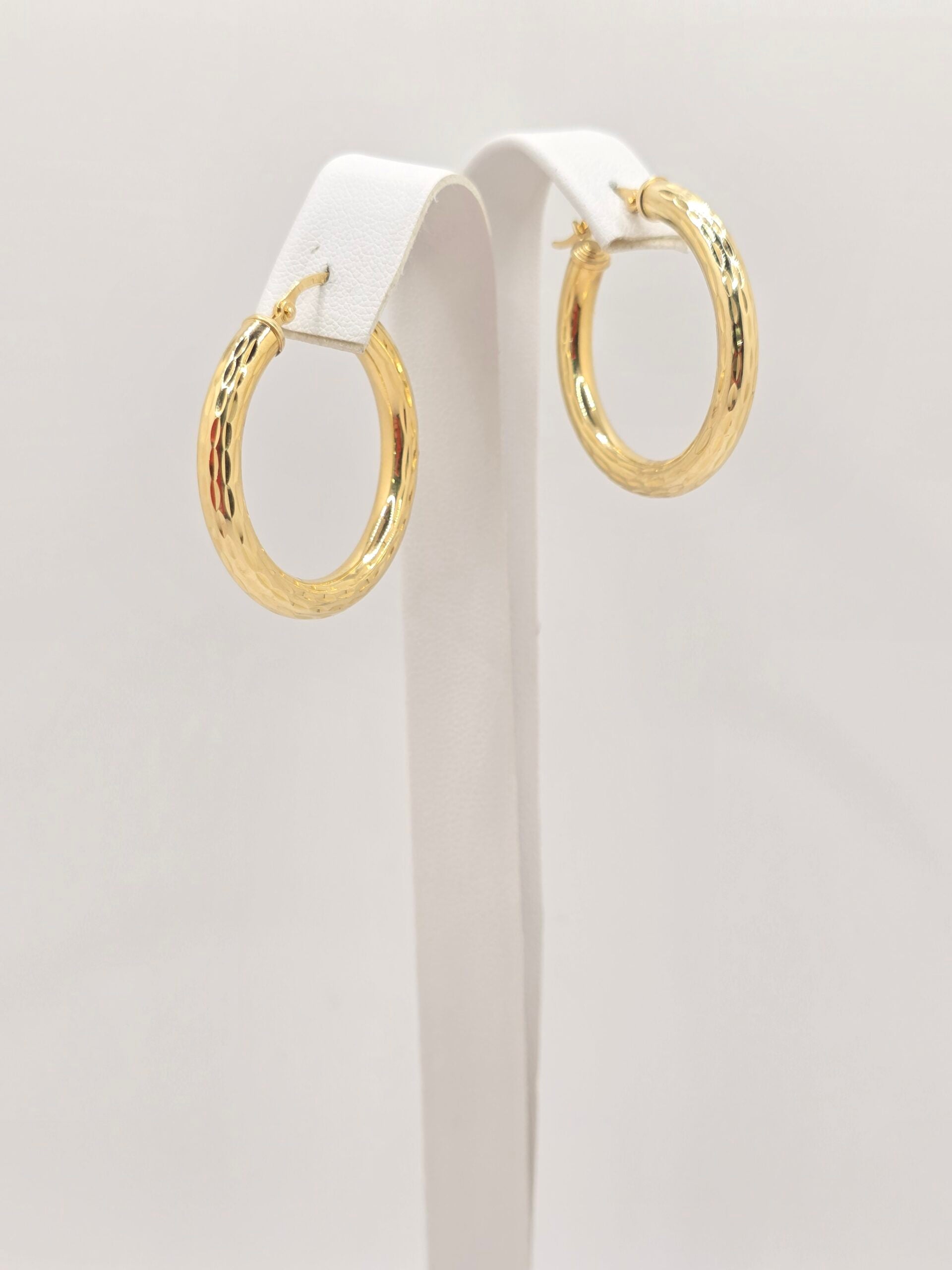 10K OVAL DIAMOND CUT HOOPS EARRINGS – 3 4.5MM – JY Jewelry Wholesale