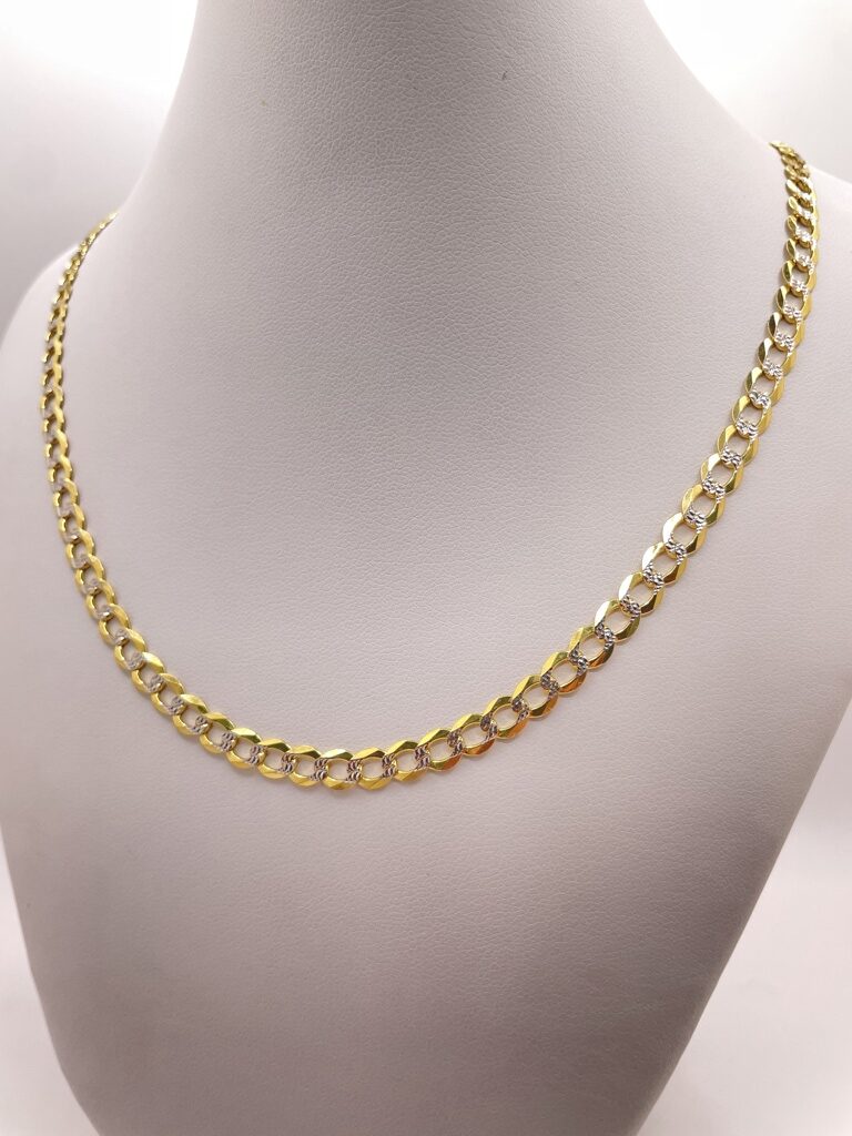 10K TWO TONE CUBAN CURB FLAT CHAIN 22" 5MM – JY Jewelry Wholesale