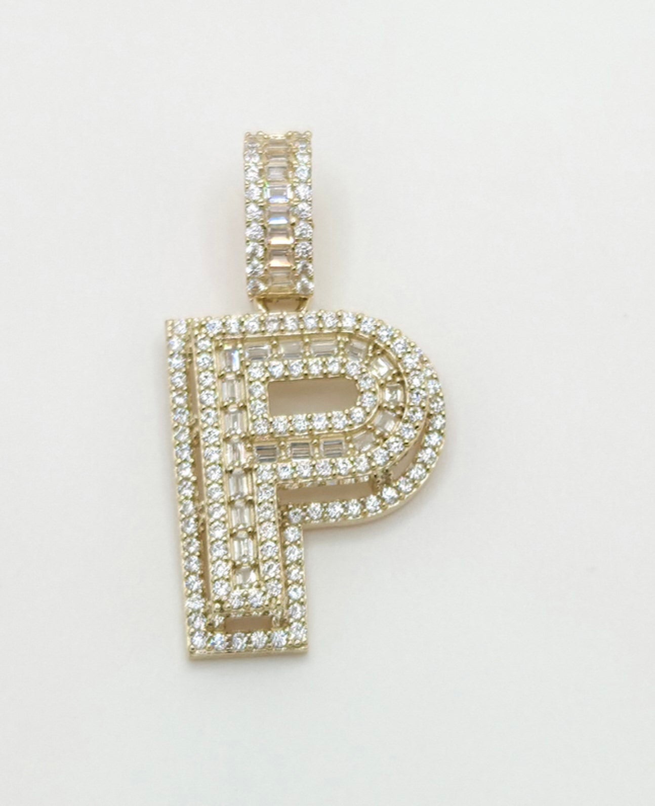 10K SMALL CZ "P" LETTER PENDANT – JY Jewelry Wholesale