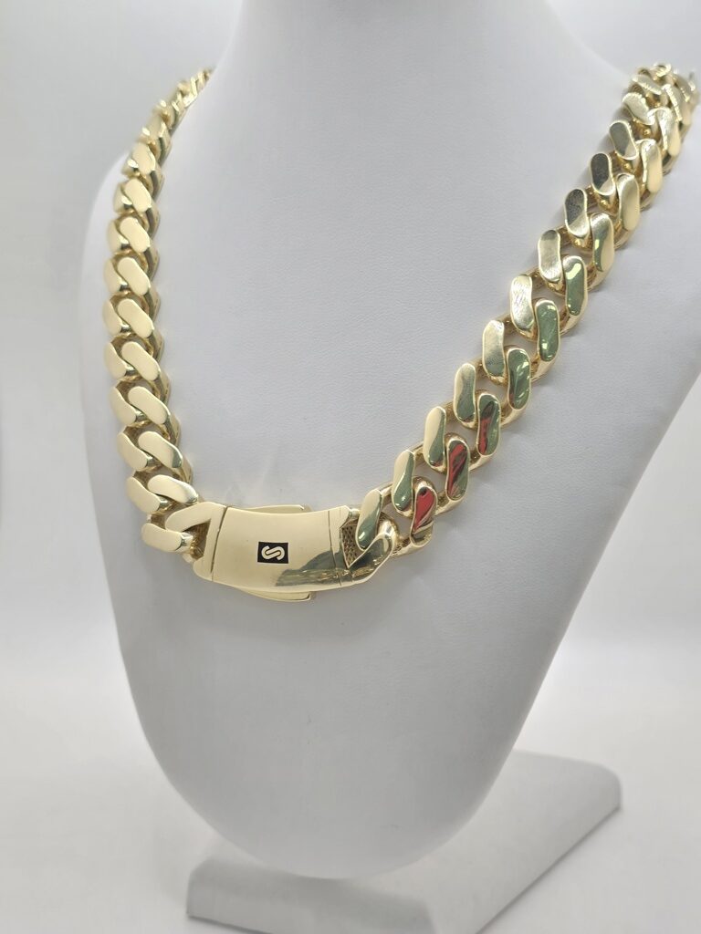 10K CERTIFIED PLAIN MONACO CHAIN – 22" 15.5MM – JY Jewelry Wholesale