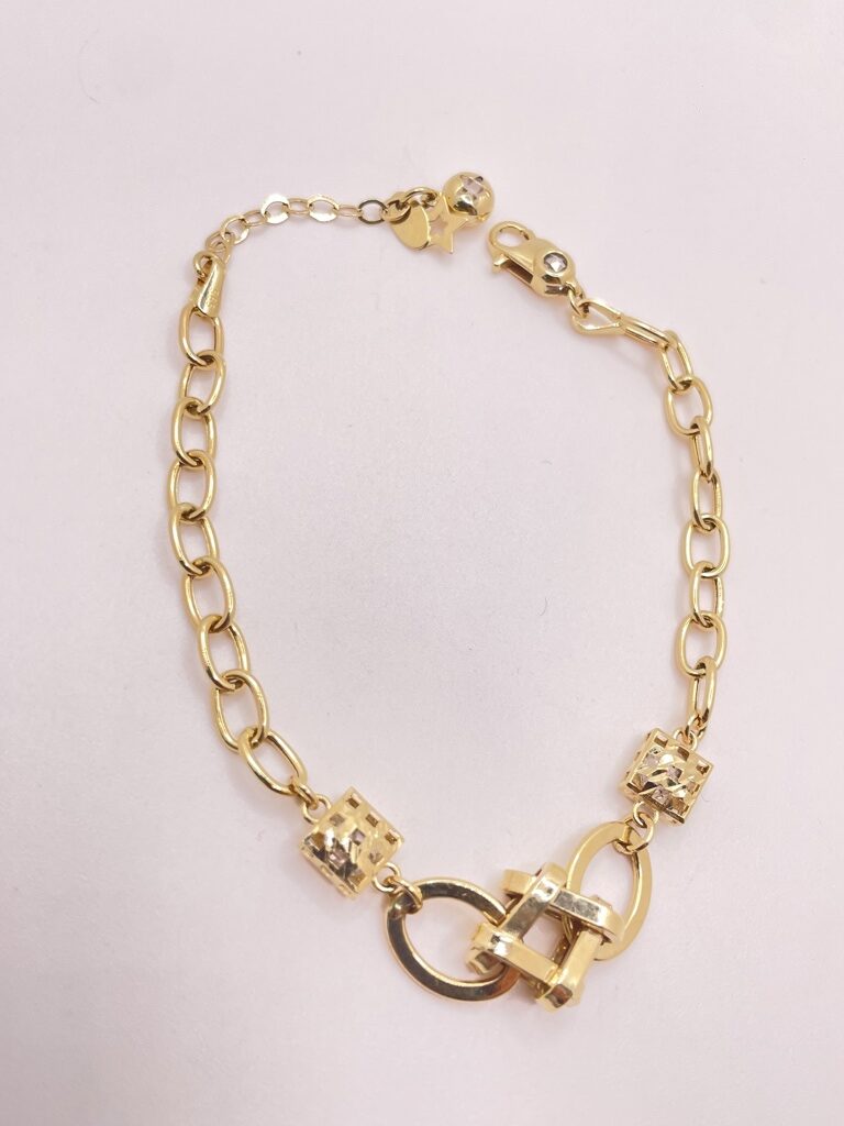 14K DELICATE BRACELET WITH SQUARES – 8" – JY Jewelry Wholesale