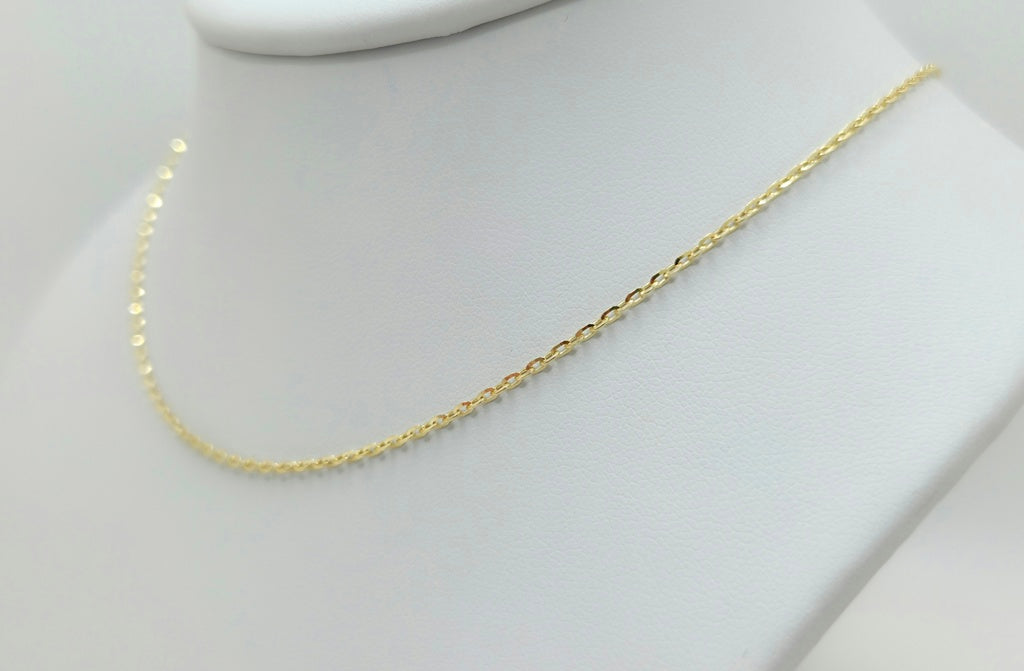 10K ROLO CHAIN – 18" 1MM – JY Jewelry Wholesale