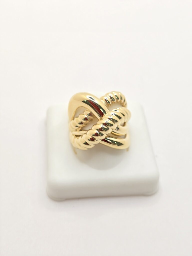 14K MODERN INFLATED INTERTWINED HOOPS RING – 8 – JY Jewelry Wholesale