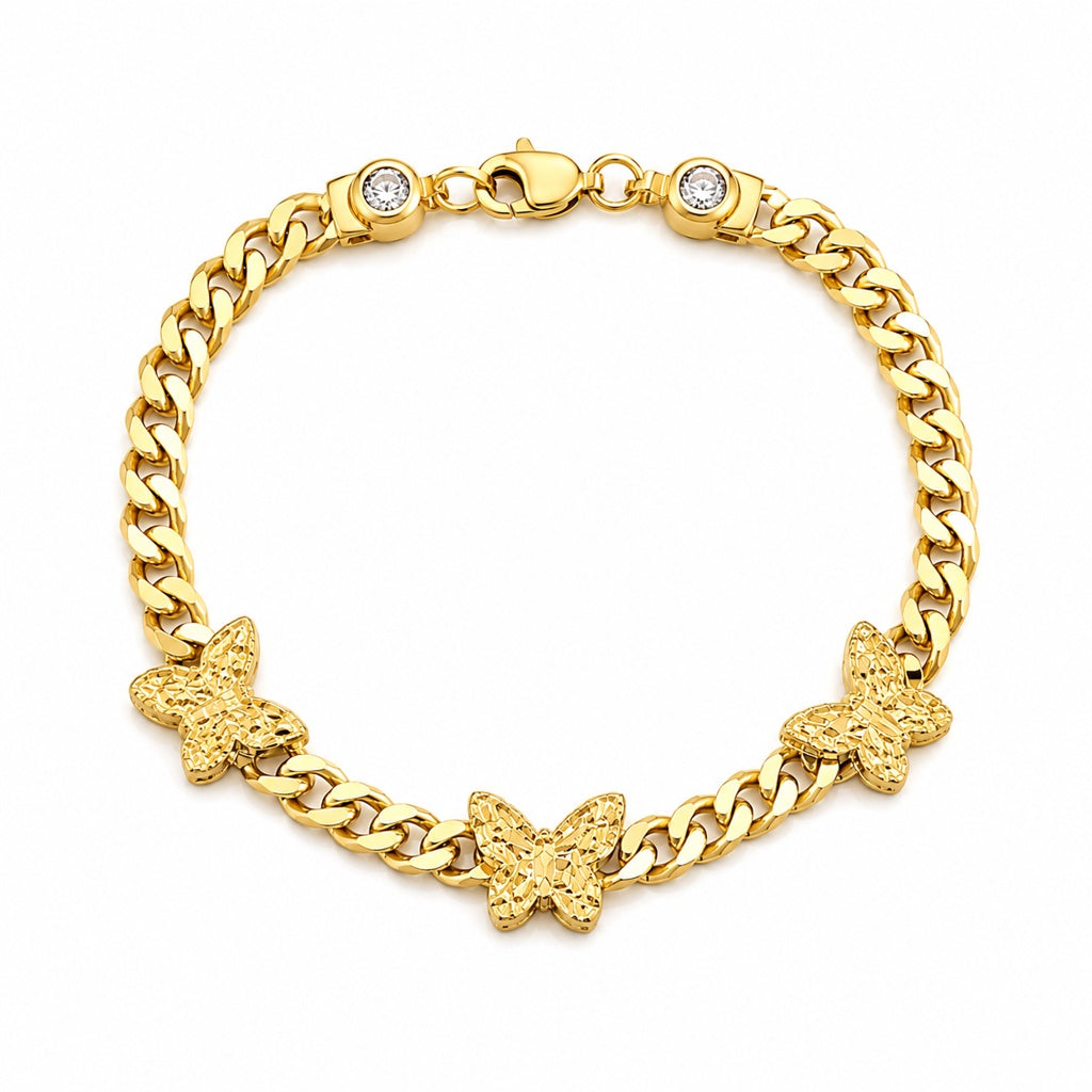 10K NUGGET BUTTERFLY BRACELET – 7.5" 5MM – JY Jewelry Wholesale