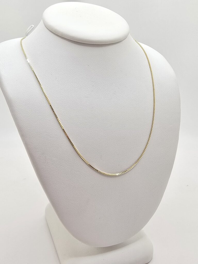 10K BOX LINK CHAIN – 18" 1MM – JY Jewelry Wholesale