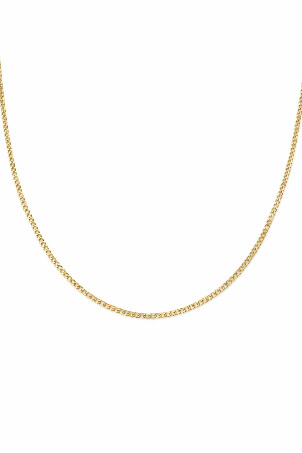 14K HOLLOW CUBAN CURB FLAT CHAIN – 20" 2MM – JY Jewelry Wholesale
