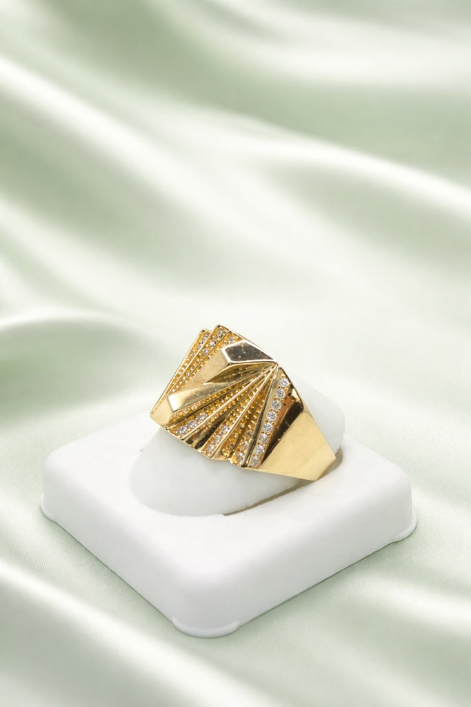 10K CZ MODERN EXAGONAL RING – 8-10 – JY Jewelry Wholesale