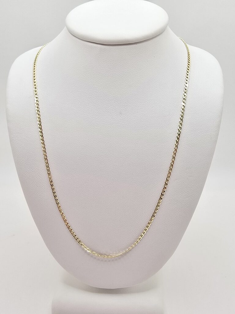 14K SOLID CUBAN CURB FLAT CHAIN – 20" 1.5MM – JY Jewelry Wholesale