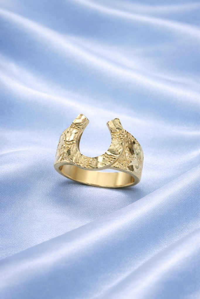 10K DIAMOND CUT HORSESHOE RING – 9 – JY Jewelry Wholesale