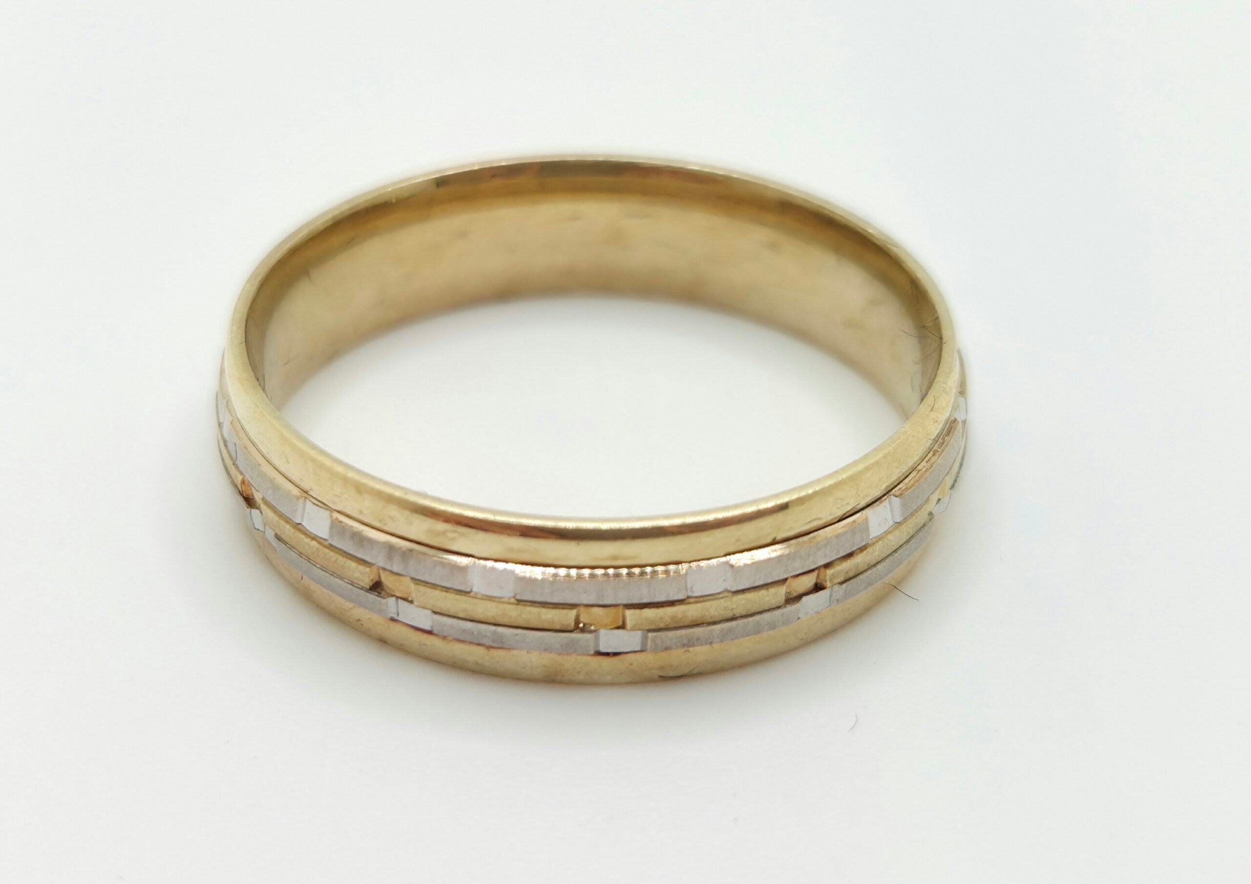 14K TWO TONE BAR DESIGN ENGAGEMENT MENS RING – 13.5 6MM – JY Jewelry Wholesale