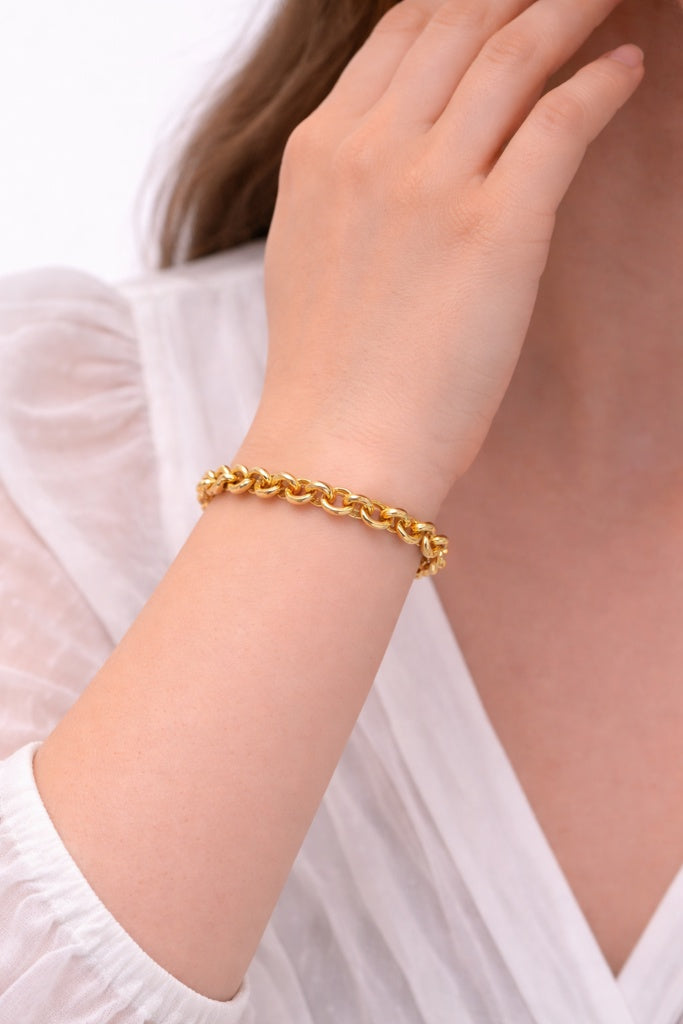 14K MODERN ROLO BRACELET – 7" – JY Jewelry Wholesale