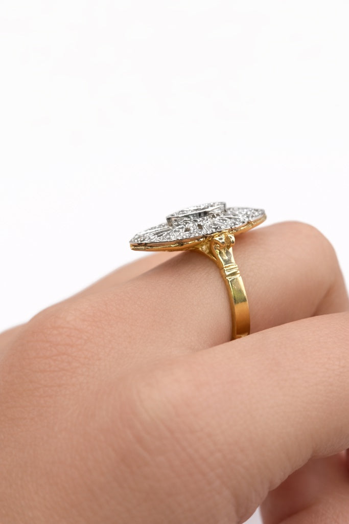 14K ELEGANT ALMOND SHAPE DIAMOND WOMAN'S RING – 6.5 – JY Jewelry Wholesale