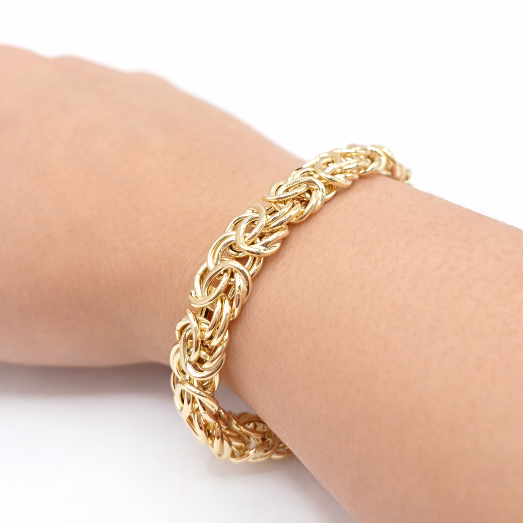 10K BYZENTINE BRACELET – 8" 10MM – JY Jewelry Wholesale