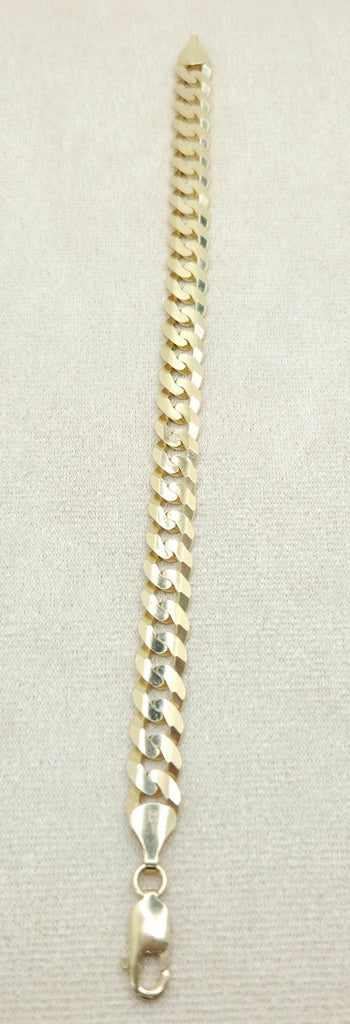 14K SOLID CUBAN CURB FLAT BRACELET CLOSE LINK – 8" 5.6MM – JY Jewelry Wholesale