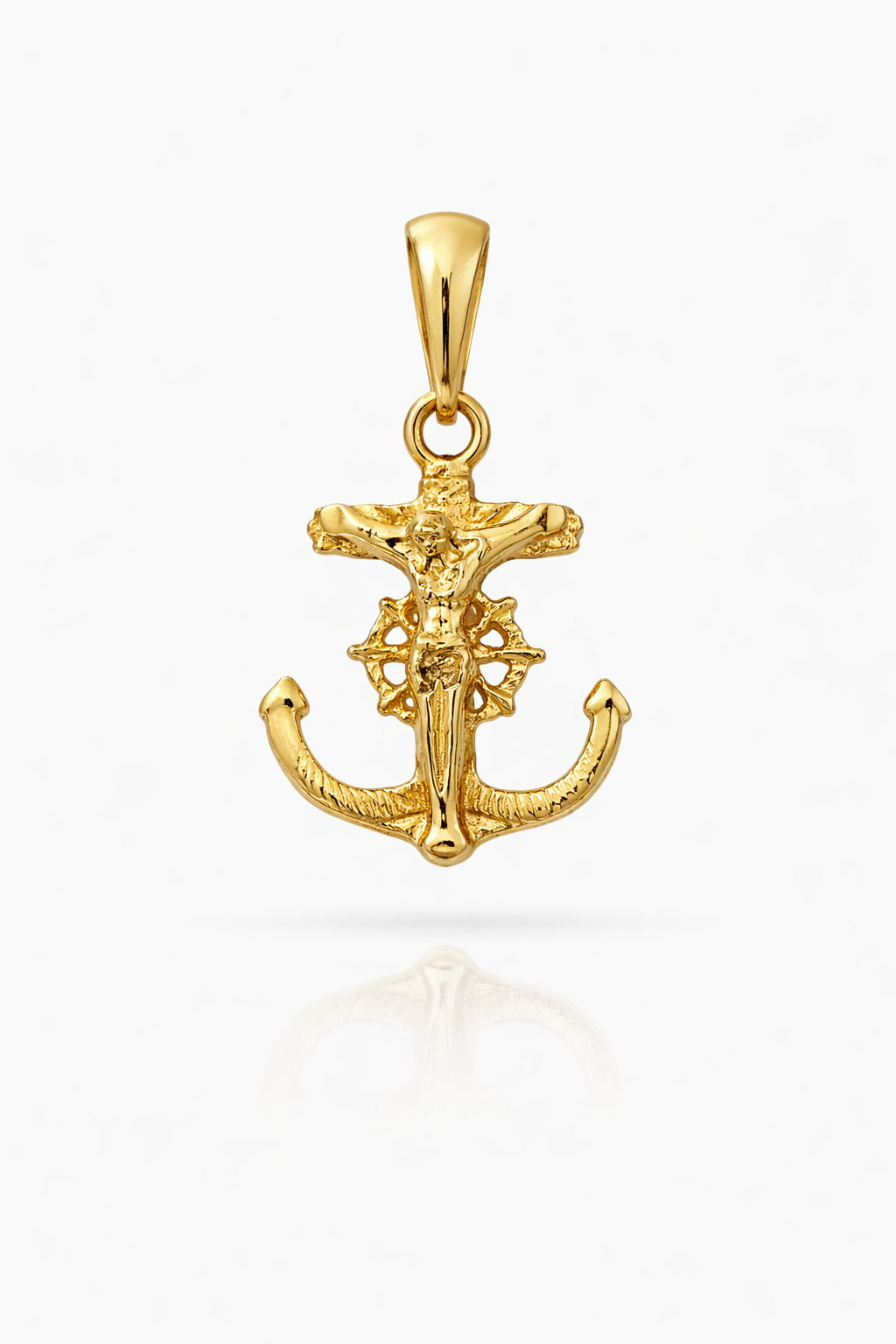 10K EXTRA SMALL CHRIST ON ANCHOR PENDANT – XS – JY Jewelry Wholesale