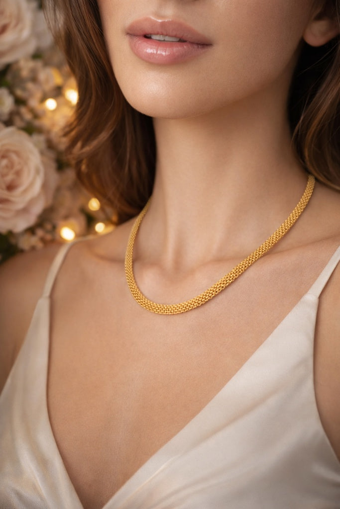 10K BISMARK LINK NECKLACE – 16" 6MM – JY Jewelry Wholesale