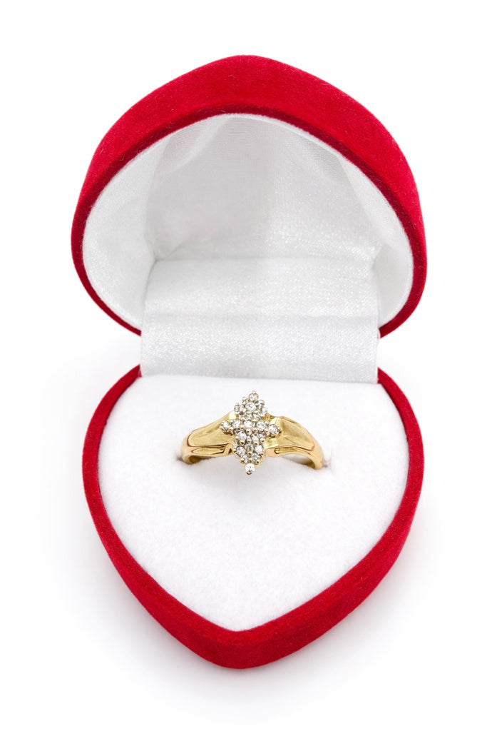 10K ALMOND SHAPE DIAMONDS ELEGANT RING – 7/0.19CT – JY Jewelry Wholesale
