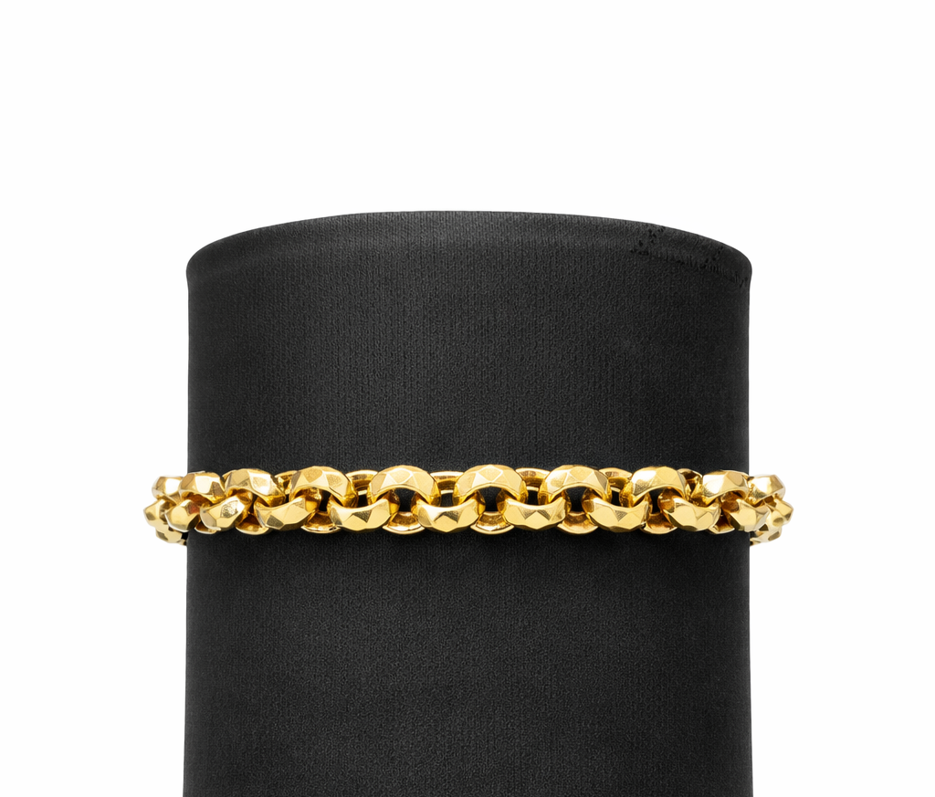 14K RHOMBUS CUT ROLO BRACELET – 7" – JY Jewelry Wholesale