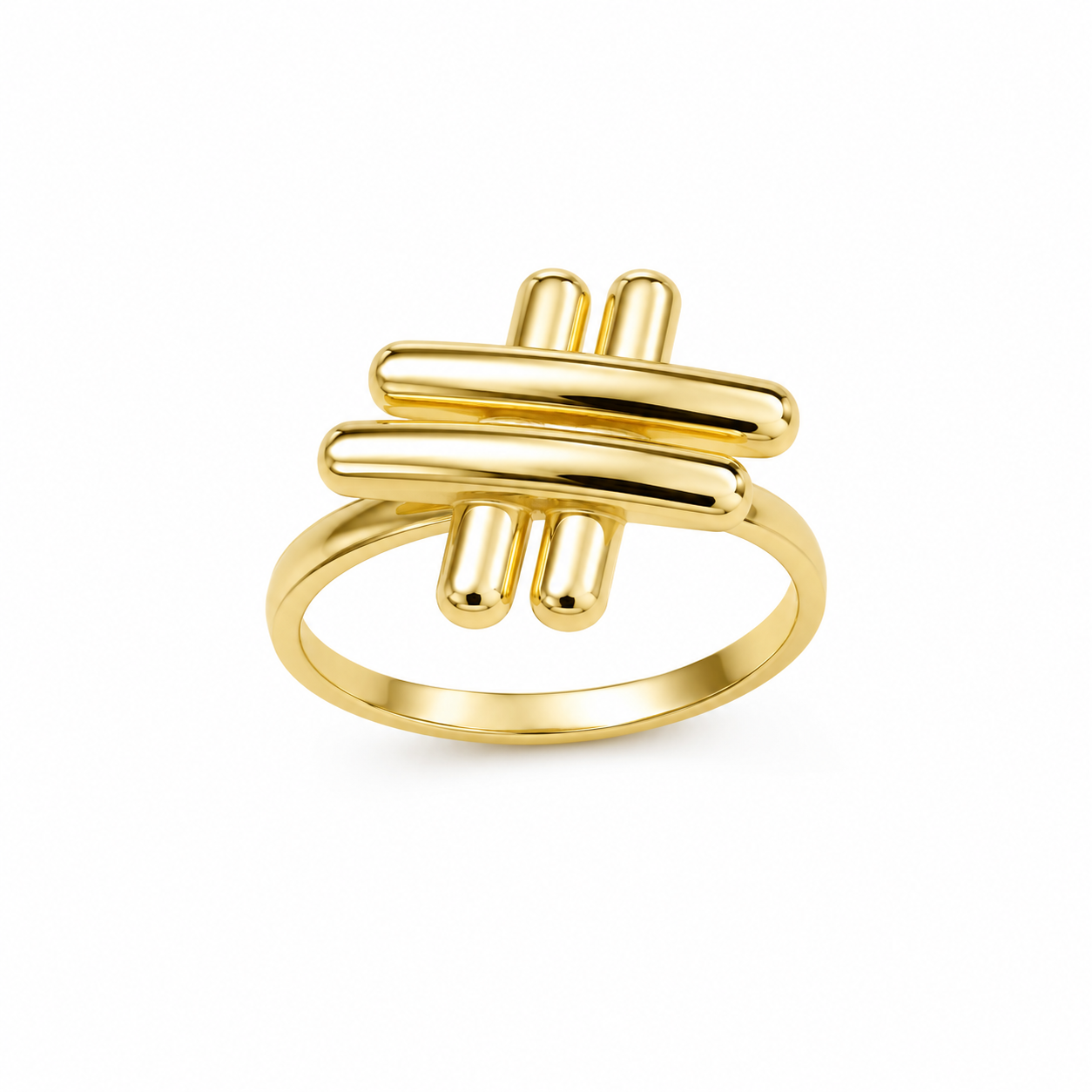 10K DOUBLE X RING – 7.5 – JY Jewelry Wholesale