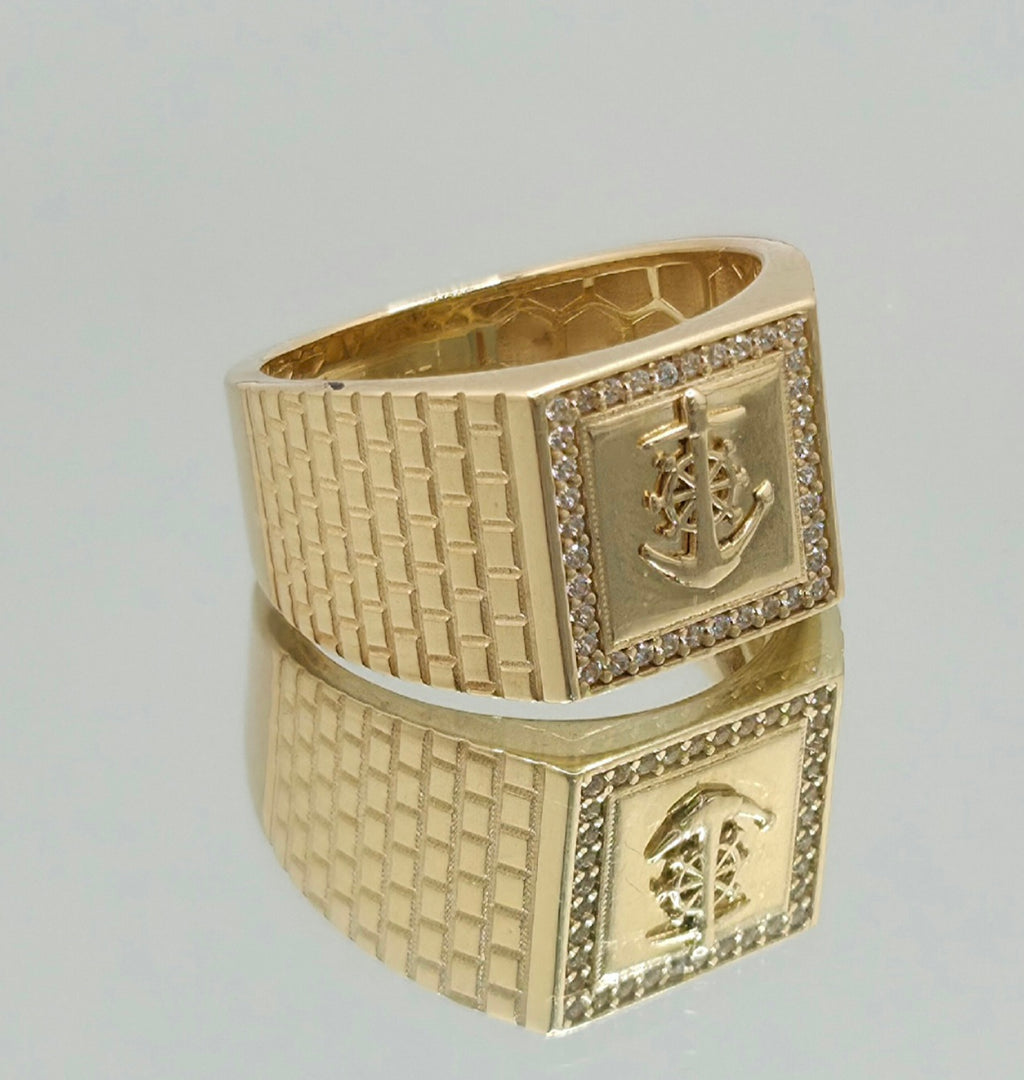 14K ANCHOR SQUARE RING – 11 – JY Jewelry Wholesale