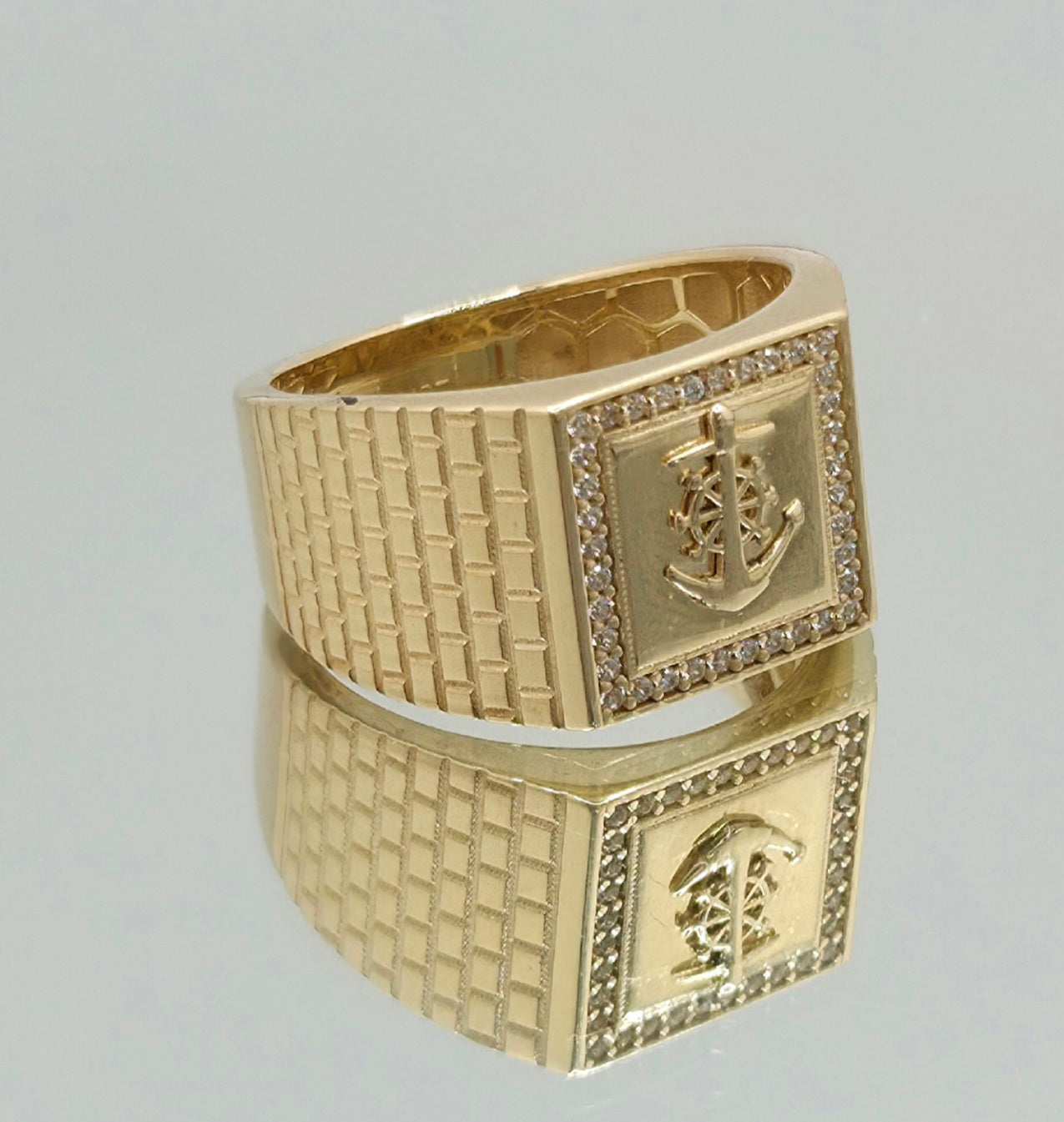 14K ANCHOR SQUARE RING – 11 – JY Jewelry Wholesale