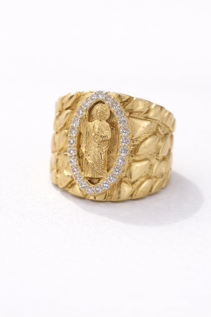 14K NUGGETS DESIGN SAN JUDAS RING – 11.5 – JY Jewelry Wholesale