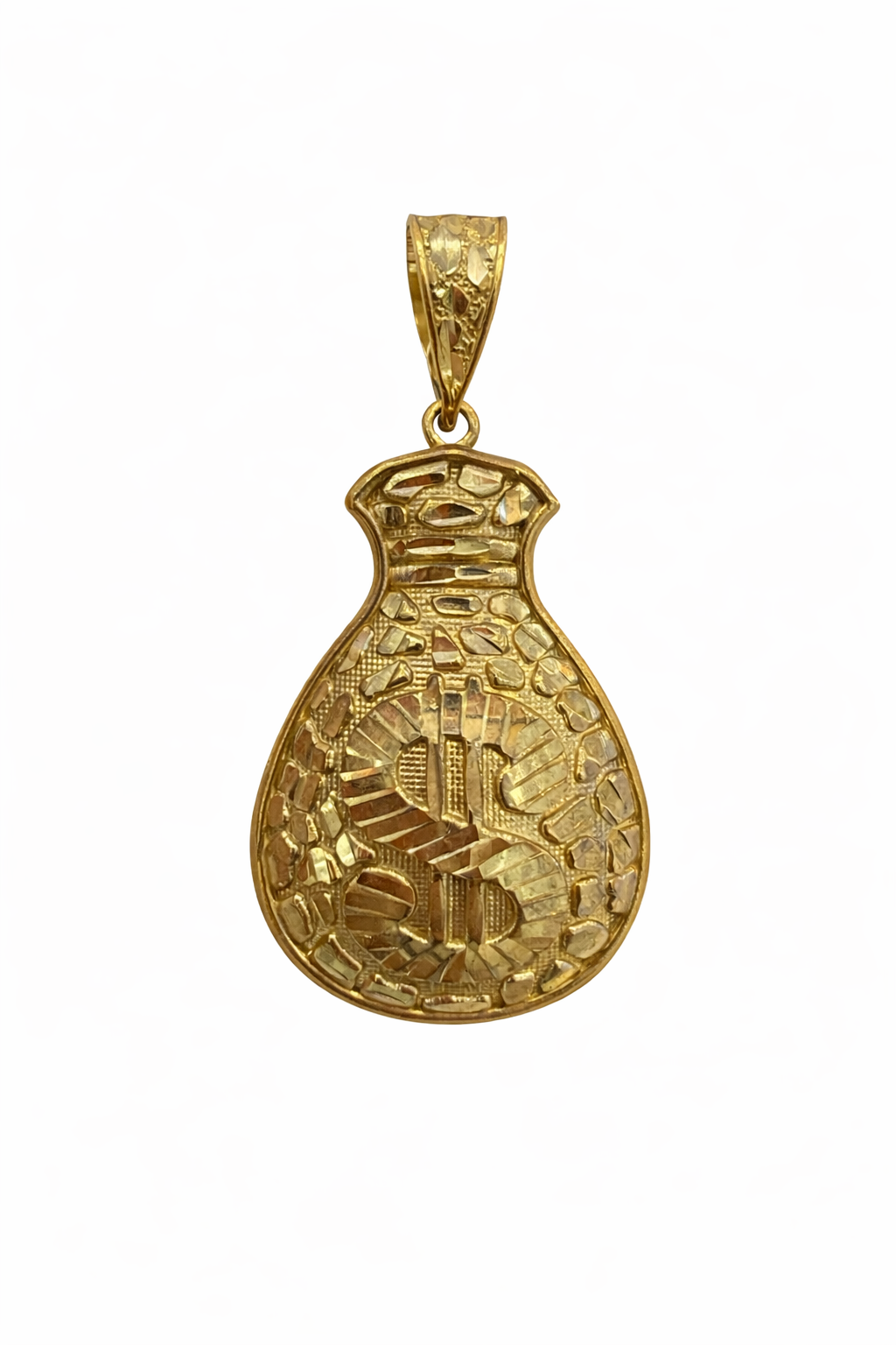 10K LARGE NUGGETS DESIGN MONEY BAG PENDANT – LARGE – JY Jewelry Wholesale
