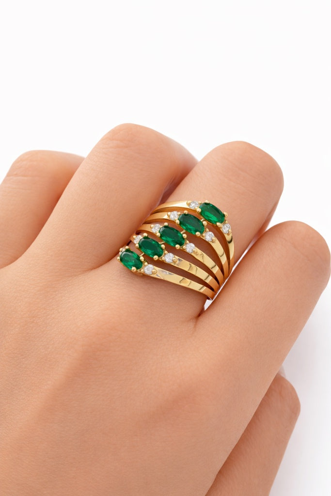 10K FIVE STONE DELICATE RING CZ DETAIL – 6.5 – JY Jewelry Wholesale