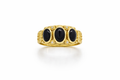 14K MODERN THREE BLACK STONES RING – 7.5 – JY Jewelry Wholesale