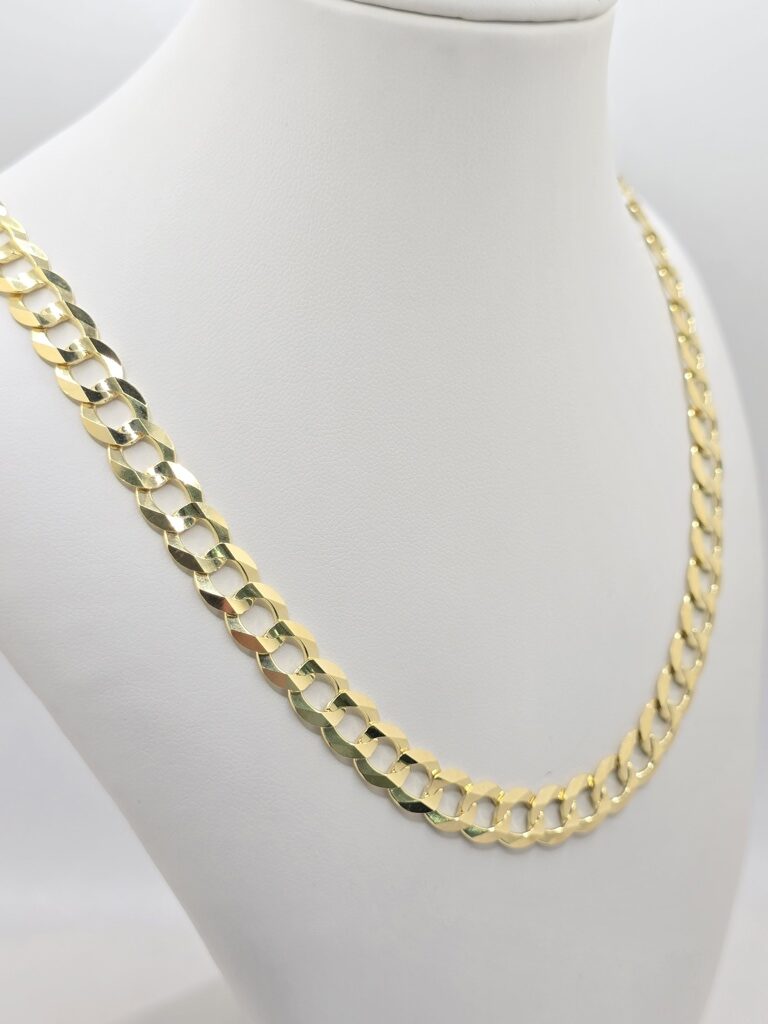 10K SOLID CUBAN CURB FLAT CHAIN – 8.5MM 22" – JY Jewelry Wholesale