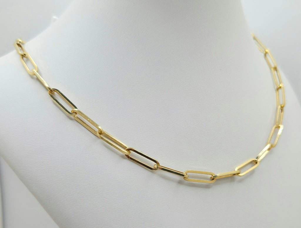 14K PAPER CLIP CHAIN – 20" 5MM – JY Jewelry Wholesale