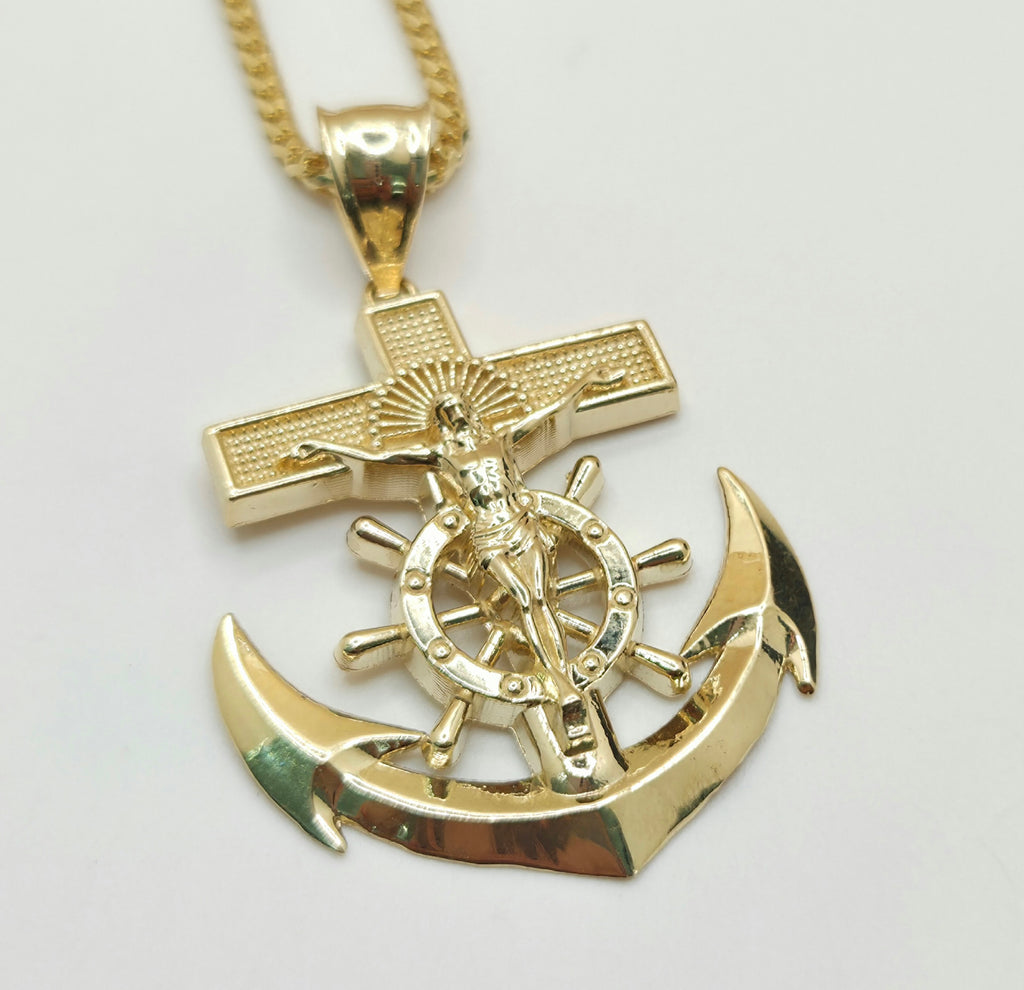 10K LARGE ANCHOR JESUS PENDANT – JY Jewelry Wholesale