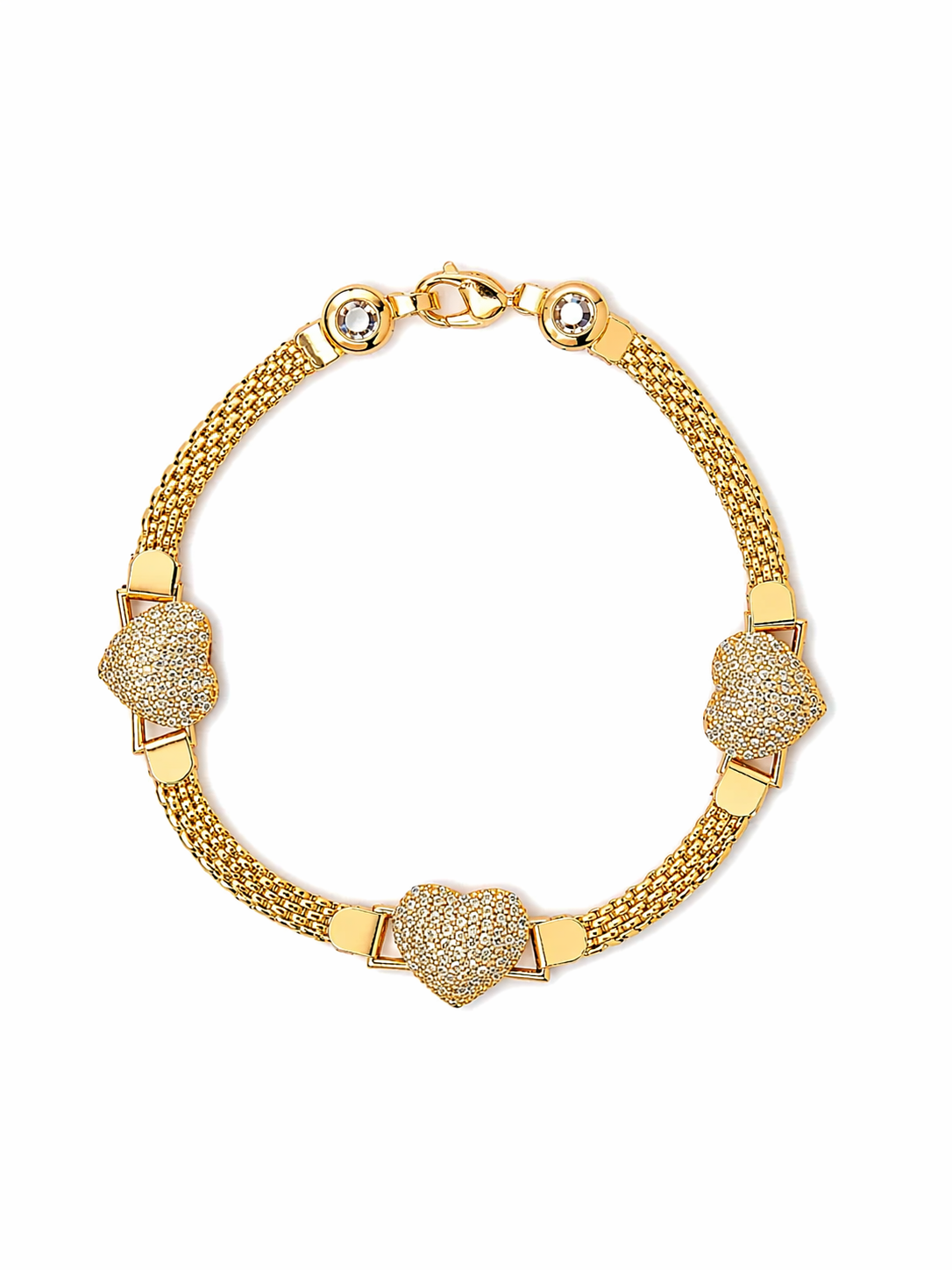 10K HEART BRACELET – 7 INCHES – JY Jewelry Wholesale