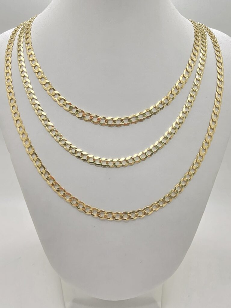 14K SPECIAL OFFER SOLID CUBAN CURB FLAT CHAIN – 24" 5MM – JY Jewelry Wholesale