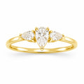 14K LAB GROWN DIAMOND 3 PEAR CHAPE STONE RING – 7 – JY Jewelry Wholesale