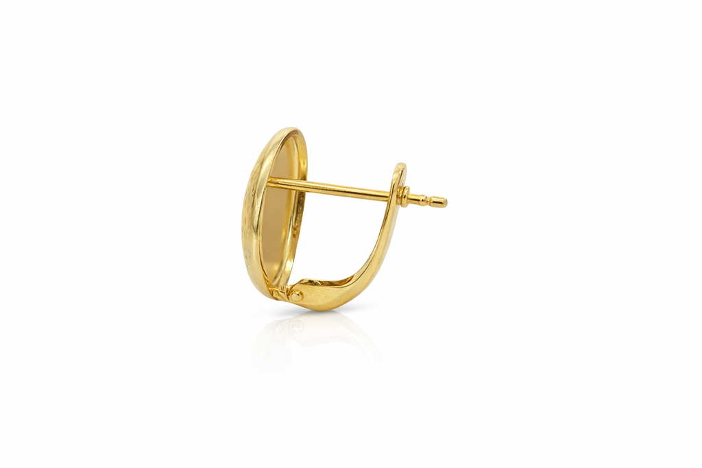 14K BASKET WEAVE DESIGN OMEGA BACK EARRINGS – MEDIUM – JY Jewelry Wholesale