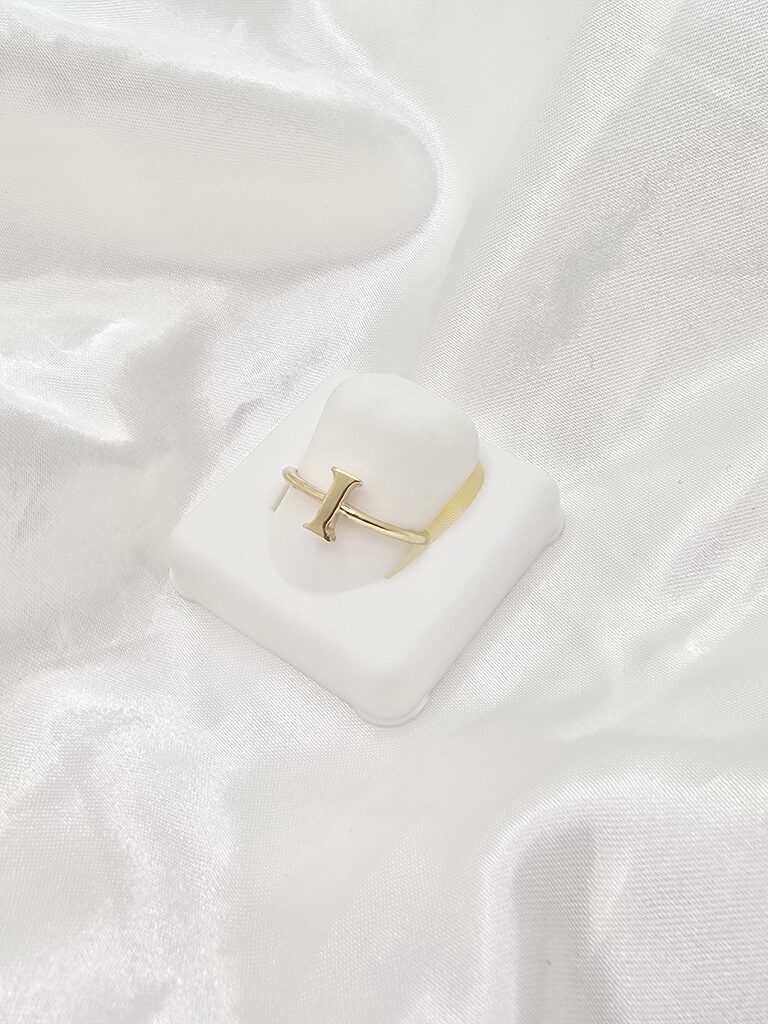 14K "I" LETTER RING – 6 – JY Jewelry Wholesale