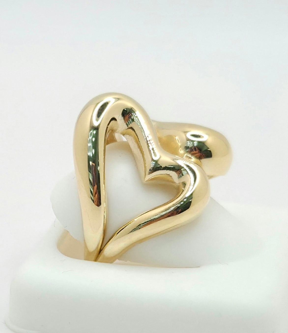 14K MODERN TWO HEART SILHOUETTE RING – 7 & 8 – JY Jewelry Wholesale
