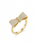 14K ELEGANT CZ RIBBON WOMAN'S RING – 7/8 – JY Jewelry Wholesale